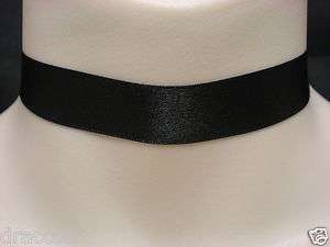 BLACK SATIN RIBBON CHOKER/NECKLACE 15mm WIDE GOTHIC/EMO  