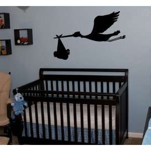   Wall Art Decal Sticker Flying Stork Bird with Baby on Board 20 X 30