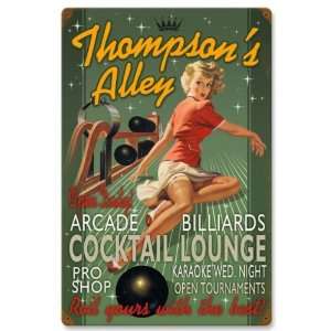  Bowling Alley Personalized Vintage Metal Sign   Garage Art 