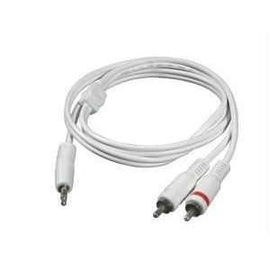    12ft 3.5mm Male to (2) RCA Audio   White  Players & Accessories