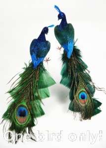 Stunning Glitter Blue/Green PEACOCK Wedding Feather Tree Christmas 