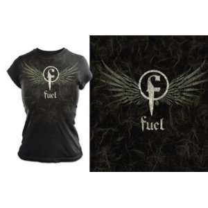  Fuel   Tattoo Wings Womens T Shirt in Black Sports 