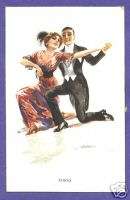 Y5876 Usabal postcard, Couple dance the Tango  