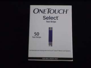 One Touch Select Blood Glucose Test strips one Box of 50 strips sealed 
