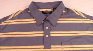 2X Roundtree Yorke Polo Shirt Knit Blue Yellow NWT $35  