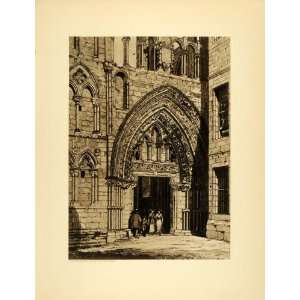  1905 Photogravure West Doorway Holyrood Abbey Edinburgh 