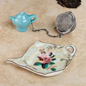  Tea Leaf Filter with Blue Teapot Charm