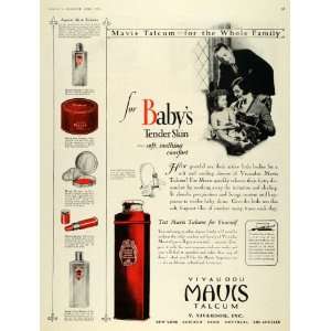   Mavis Talcum Baby Skin Care Bottle   Original Print Ad