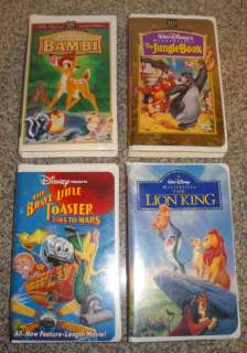 Lot 4 VHS Movies Bambi,Jungle Book, Lion King, Toaster  