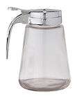 GLASS SYRUP SERVER   11 ounce   STAINLESS STEEL TOP NEW