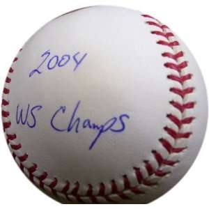 Bronson Arroyo Autographed Baseball with 2004 WS Champs Inscription