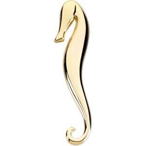  14K Yellow Gold Brooch Sea Horse Pendant/Brooch Jewelry
