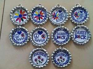 Daisy Girl Scouts Bottlecap Necklace  