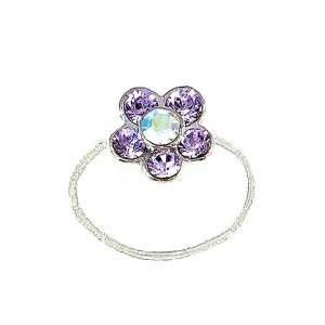  Toe Ring   T28   Crystal Illusion   Flower ~ Violet 