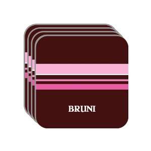 Personal Name Gift   BRUNI Set of 4 Mini Mousepad Coasters (pink 