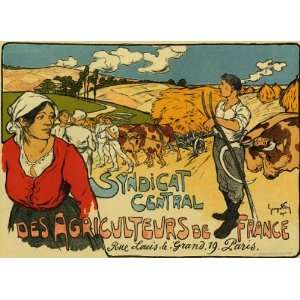  SYNDICAT CEMTRAL FARMERS FRANCE FRENCH VINTAGE POSTER 