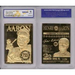 1996 Hank Aaron 755 Home Run King 23k Gold  Sports 