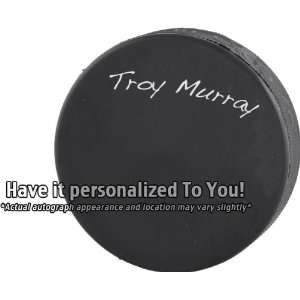 Troy Murray Personalized Autographed Hockey Puck  Sports 