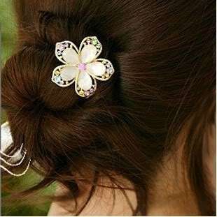 Hot Korean Fashion Cute CRYSTAL FLOWER WEDDING BRIDAL HAIR PIN Z969 