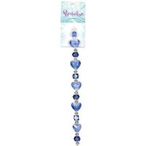  Cousin Symbolize Glass Beads, 23/Pkg, Blue and White 