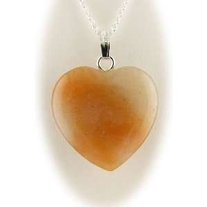   Agate Stone Heart Pendant 18 Inch Sterling Silver Cable Chain Necklace
