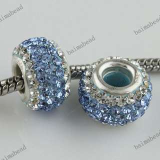   Area Swarovski Crystal 925 Silver Charm Spacer Loose Bead as Xmas gift