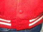 vtg youth RED on RED wool varsity jacket letterman  