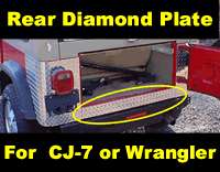 CJ7 TJ WRANGLER JEEP DIAMOND PLATE UNDER TAILGATE COVER  