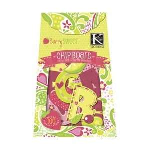  K & Company Berry Sweet Chipboard Box Glitter Alphabet 100 