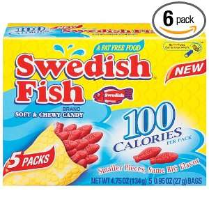 Swedish Fish Red 100 Calorie, 4.75 Ounce Packages (Pack of 6)  