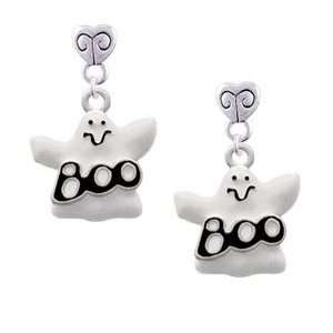  BOO Ghost Mini Heart Charm Earrings Arts, Crafts 