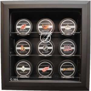  Tampa Bay Lightning 9 Puck Cabinet Style Display Case 