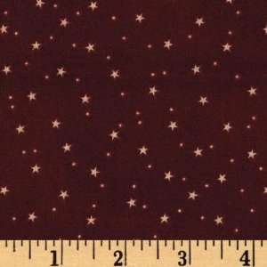  44 Wide Moon & Stars Tiny Stars Maroon Fabric By The 