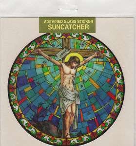 STAINED GLASS WINDOW CLING/SUN CATCHER CRUCIFIXTION  