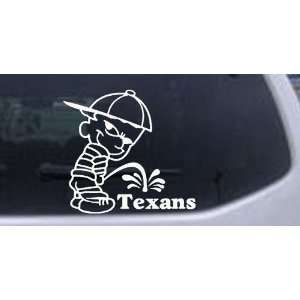 Pee on Texans Car Window Wall Laptop Decal Sticker    White 20in X 19 