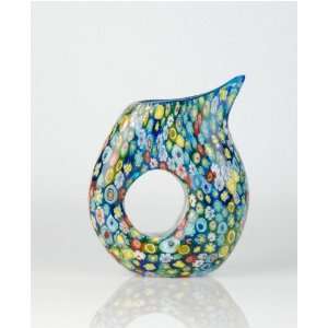  C63 Flower Swirl Murano Design Glass Art Vase 