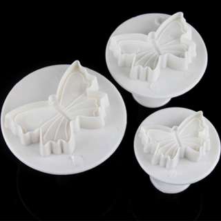 3X Cake Sugar Sugarcraft Tools Cutter Plunger Butterfly  