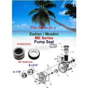 Zodiac / Muskin ME Series Pool Pump Shaft Seal 60603200 