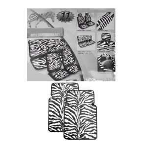  Back Front Bucket Seat Covers with Separate Headrest Cover, 1 Zebra 