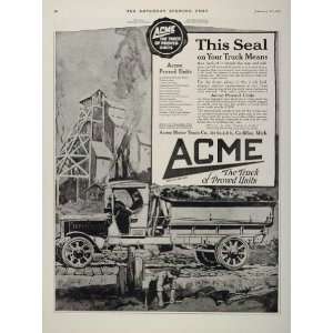   Dump Truck Motor Co. Cadillac MI   Original Print Ad
