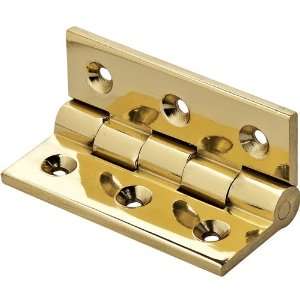 Vertex Solid Extruded Stop Hinges, 1 1/2 x 1 1/8, Polished Brass