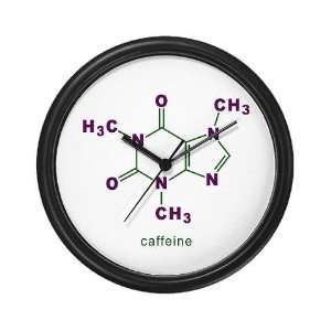 Caffeine Molecule Chemistry Wall Clock by 