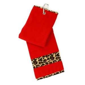  Golf Towel for Women   Glove It  Red   Leopard Sports 