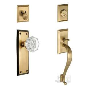 Handleset   new york with s grip and waldorf knob in antique brass a