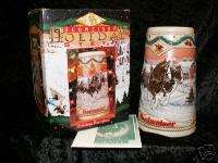 Budweiser Clydesdale Holiday Beer Stein, 1996 NIB  