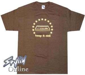 Nintendo NES Keep It Real Brown T Shirt XL SNES N64 GC  