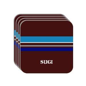 Personal Name Gift   SUGI Set of 4 Mini Mousepad Coasters (blue 