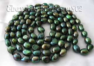 The beautiful necklace12mm baroque green freshwater pearl buildup 