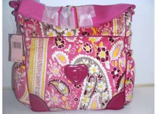 NEW JUICY COUTURE Pink Velour Stroller Diaper Baby Bag  