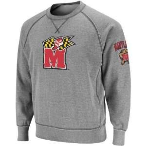  Maryland Terrapins Ash Outlaw Crew Sweatshirt (Large 